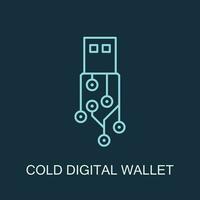 cold digital wallet icon line art design vector