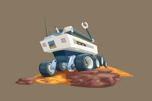 mars rover on yellow ground vector