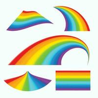 conjunto de varios arcoiris aislado en blanco vector