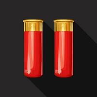 pair shotgun shells on dark vector