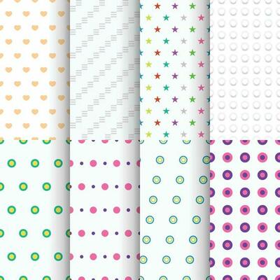 light colored seamless background patterns in set