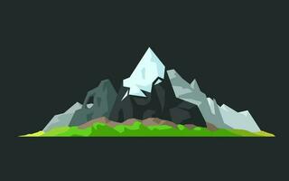 mountains with ice on edges vector