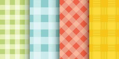 tartan style seamless pattern back in set vector