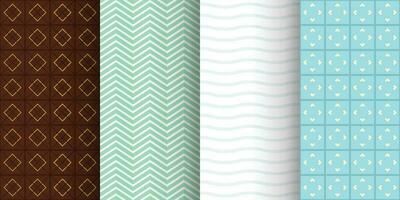 set of light vintage seamless pattern backs vector
