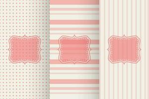 red soft light striped seamless pattern set vector