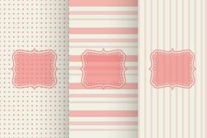 red soft light striped seamless pattern set vector