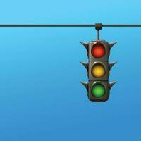 traffic light on blue background vector