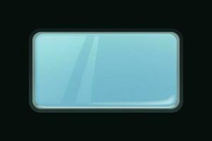 modern round rectangle shape transparent glass window vector