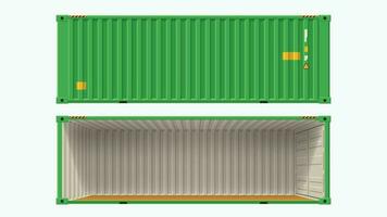 green container without side wall vector