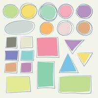 hand draw set of colorful geometric figures vector