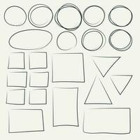 line art set of simple geometric figures vector