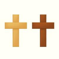 wooden crosses on white background vector