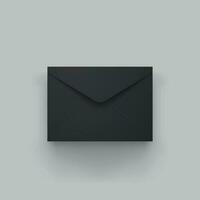 black color closed mail on gray back vector