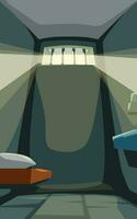 prison cell with sun light vector