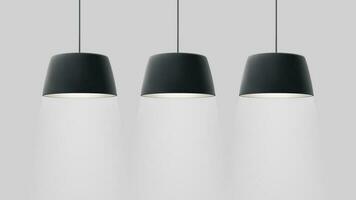 three modern lamps on white vector