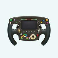 formula steering wheel on white vector