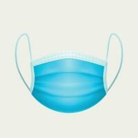 front view to realistic blue face mask vector