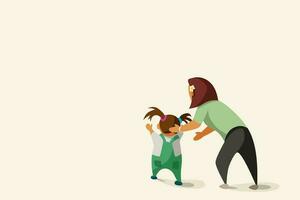 mother and child on bright background vector