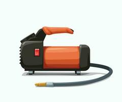 car air pump orange color on white vector