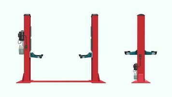 front and side view red car lift vector