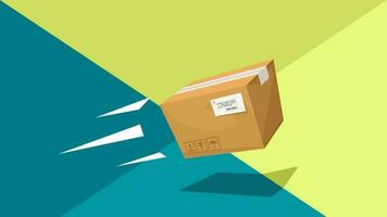 cartoon carton box parcel throw vector