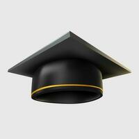 black graduate realistic isolated cap vector