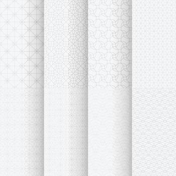 blanco color clásico geométrico sin costura patrones conjunto vector