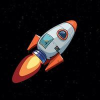volador dibujos animados diseño espacio cohete cerca ver vector