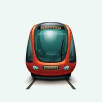 modern electric train front view vector