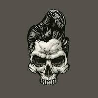 front view human skull stroke vector