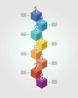 timeline step chart template for infographic for presentation for 8 element vector