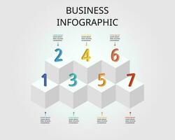 timeline step chart template for infographic for presentation for 7 element vector