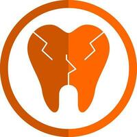 Broken Tooth Vector Icon Design