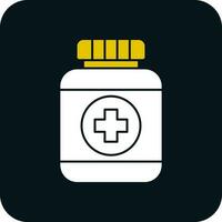 Pills Bottle Vector Icon Design