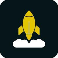 Rocket Launch Vector Icon Design