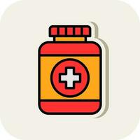 Pills Bottle Vector Icon Design