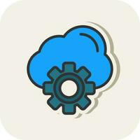 Cloud Settings Vector Icon Design