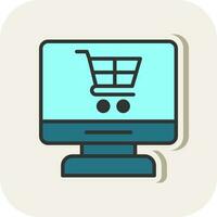 Online Shopping Vector Icon Design