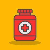 Pills Bottle Vector Icon Design