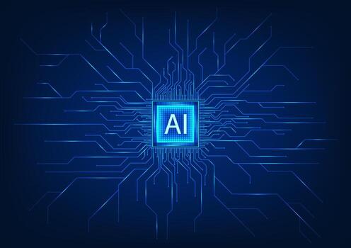 inteligencia pastilla en circuito tablero vector