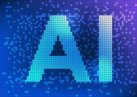 Delve into the world of artificial intelligence technology. showcases a small grid of squares meticulously arranged as AI characters, forming a mesmerizing representation of advanced technology. vector