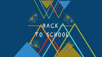 Flat back to school background with triangle design vector