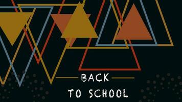 Black back to school template with triangle pattern vector