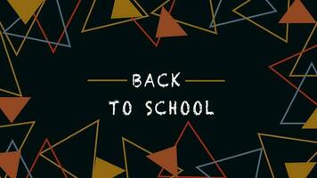 Black back to school template with triangle pattern vector