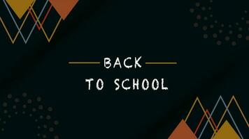 Black back to school template with triangle pattern vector