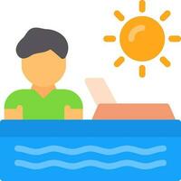 Sunbathing Vector Icon Design