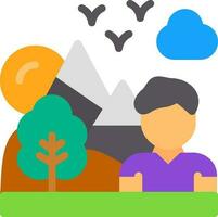 Hiking Vector Icon Design