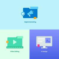 Digital Agency Icon Set vector