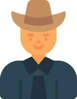 Cow Boy Vector Icon Design