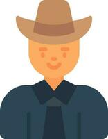 Cow Boy Vector Icon Design